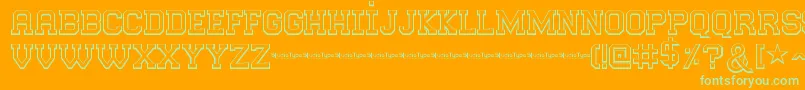 CollegePlayerDemo Font – Green Fonts on Orange Background