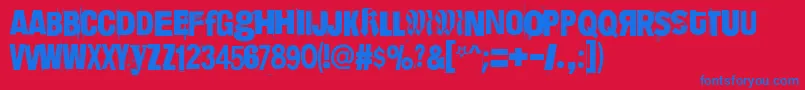 DimensionZero Font – Blue Fonts on Red Background