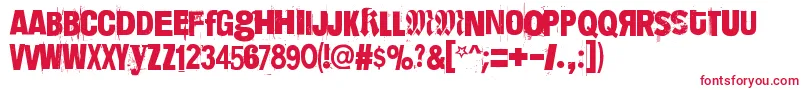 DimensionZero Font – Red Fonts on White Background