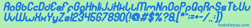 Шрифт GitchgitchBoldItalic – синие шрифты на зелёном фоне