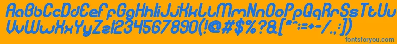 GitchgitchBoldItalic Font – Blue Fonts on Orange Background