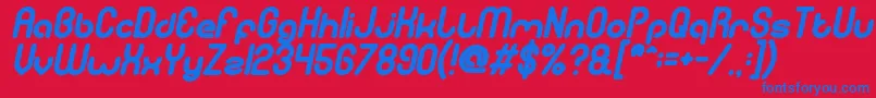 Czcionka GitchgitchBoldItalic – niebieskie czcionki na czerwonym tle