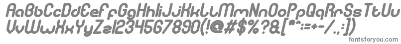 GitchgitchBoldItalic-fontti – harmaat kirjasimet valkoisella taustalla