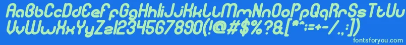 GitchgitchBoldItalic Font – Green Fonts on Blue Background