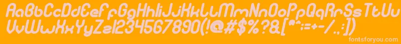 GitchgitchBoldItalic-fontti – vaaleanpunaiset fontit oranssilla taustalla