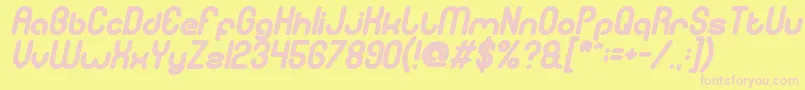 fuente GitchgitchBoldItalic – Fuentes Rosadas Sobre Fondo Amarillo