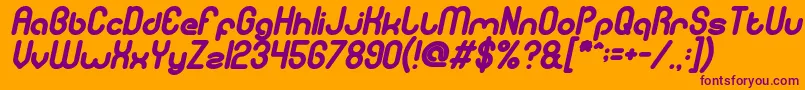 Шрифт GitchgitchBoldItalic – фиолетовые шрифты на оранжевом фоне
