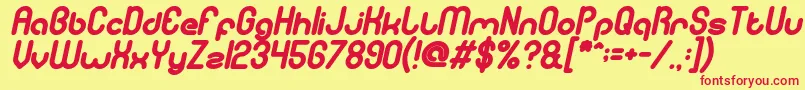 GitchgitchBoldItalic Font – Red Fonts on Yellow Background