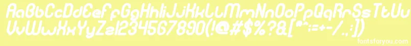 GitchgitchBoldItalic Font – White Fonts on Yellow Background