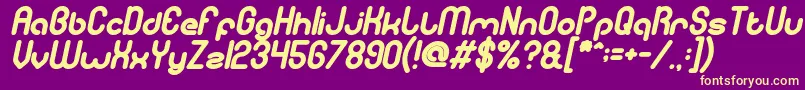 GitchgitchBoldItalic-Schriftart – Gelbe Schriften auf violettem Hintergrund
