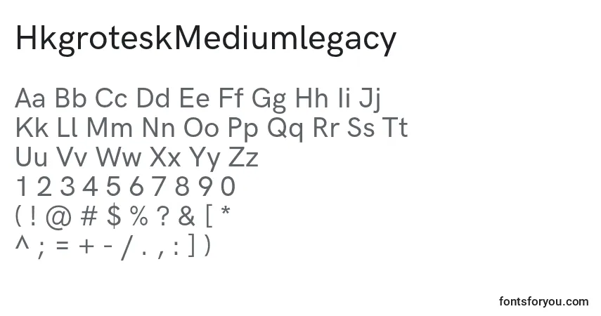 Fuente HkgroteskMediumlegacy - alfabeto, números, caracteres especiales