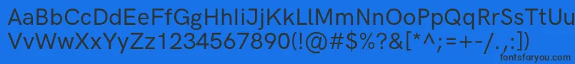 Шрифт HkgroteskMediumlegacy – чёрные шрифты на синем фоне