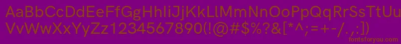 HkgroteskMediumlegacy Font – Brown Fonts on Purple Background