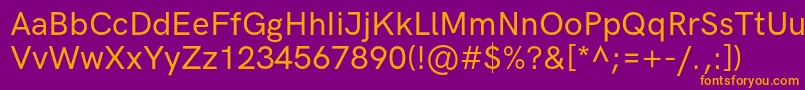 HkgroteskMediumlegacy Font – Orange Fonts on Purple Background