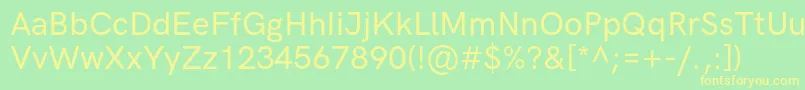 HkgroteskMediumlegacy Font – Yellow Fonts on Green Background