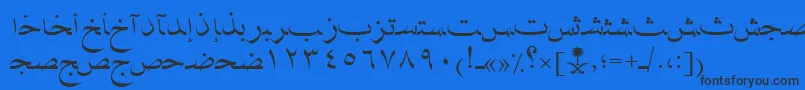 AymNaskSUNormal. Font – Black Fonts on Blue Background