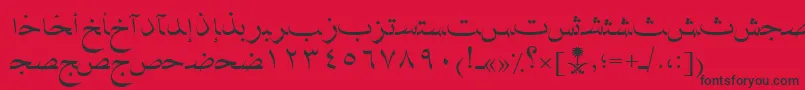 AymNaskSUNormal. Font – Black Fonts on Red Background