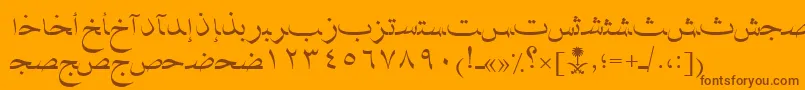 More about AymNaskSUNormal. Font AymNaskSUNormal. Font – Brown Fonts on Orange Background