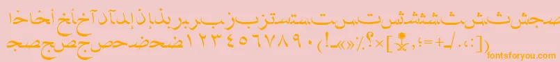 AymNaskSUNormal. Font – Orange Fonts on Pink Background