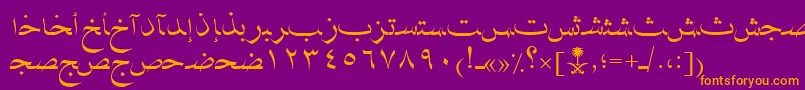 AymNaskSUNormal. Font – Orange Fonts on Purple Background