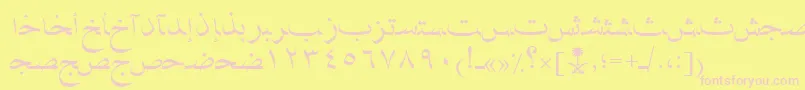 AymNaskSUNormal. Font – Pink Fonts on Yellow Background