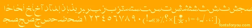 Шрифт AymNaskSUNormal. – жёлтые шрифты на оранжевом фоне