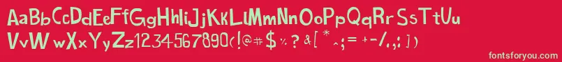 CartoonToy Font – Green Fonts on Red Background