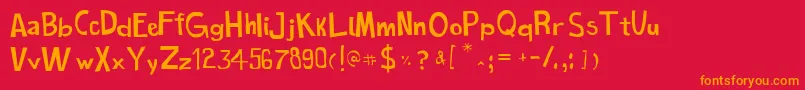 CartoonToy Font – Orange Fonts on Red Background