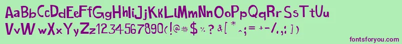 CartoonToy Font – Purple Fonts on Green Background