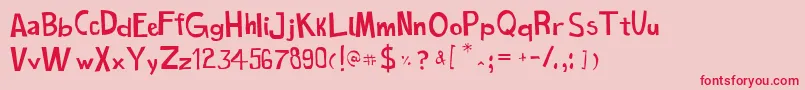 CartoonToy Font – Red Fonts on Pink Background