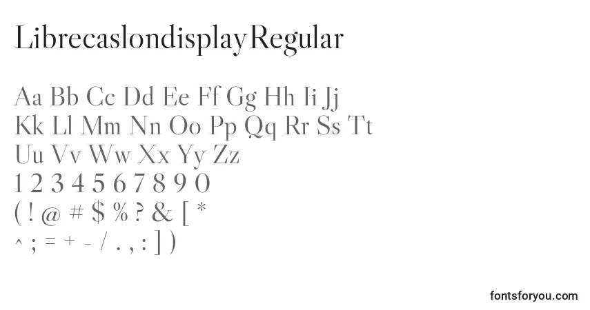 LibrecaslondisplayRegular-fontti – aakkoset, numerot, erikoismerkit