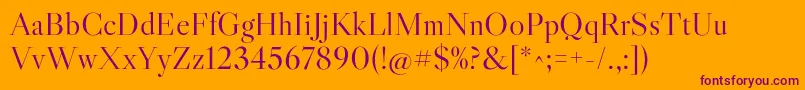 LibrecaslondisplayRegular Font – Purple Fonts on Orange Background