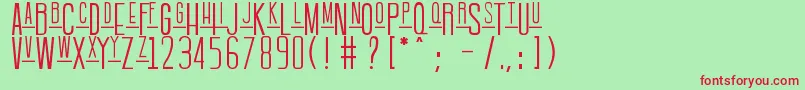 フォントBataviaRegular – 赤い文字の緑の背景
