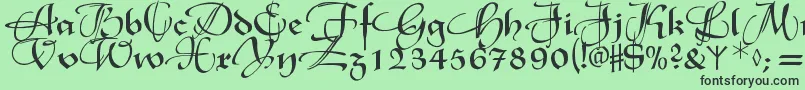 Xmasterpieceswashes Font – Black Fonts on Green Background
