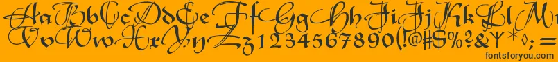 Xmasterpieceswashes Font – Black Fonts on Orange Background