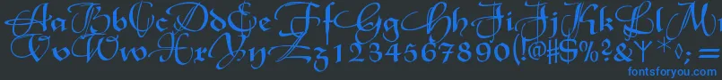 Xmasterpieceswashes Font – Blue Fonts on Black Background