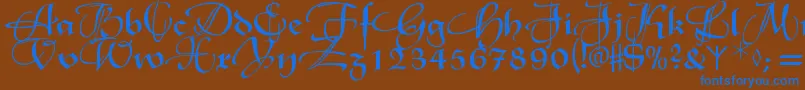 Xmasterpieceswashes Font – Blue Fonts on Brown Background