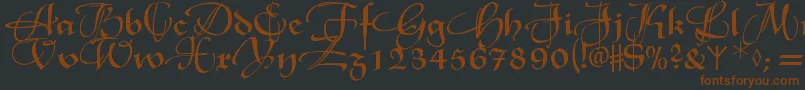 Xmasterpieceswashes Font – Brown Fonts on Black Background
