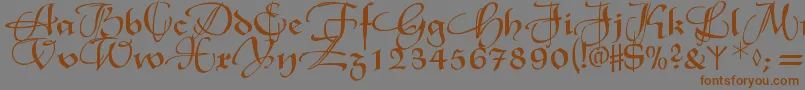 Xmasterpieceswashes Font – Brown Fonts on Gray Background