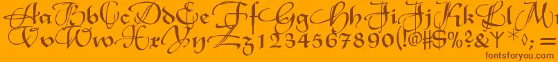 Xmasterpieceswashes Font – Brown Fonts on Orange Background