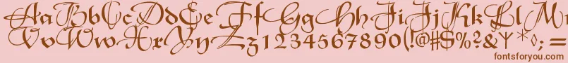 Xmasterpieceswashes Font – Brown Fonts on Pink Background