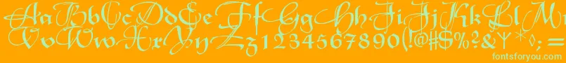 Xmasterpieceswashes Font – Green Fonts on Orange Background