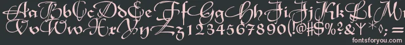 Xmasterpieceswashes Font – Pink Fonts on Black Background