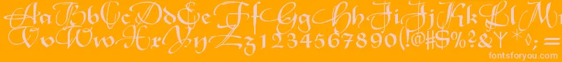 Xmasterpieceswashes Font – Pink Fonts on Orange Background