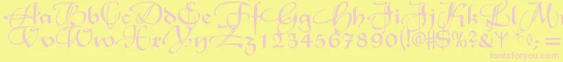 Xmasterpieceswashes Font – Pink Fonts on Yellow Background