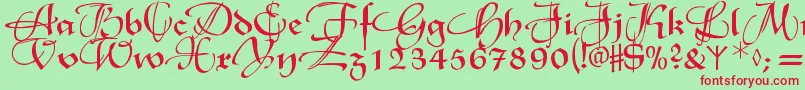 Xmasterpieceswashes Font – Red Fonts on Green Background