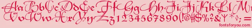 Xmasterpieceswashes Font – Red Fonts on Pink Background