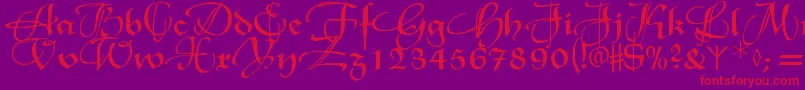 Xmasterpieceswashes Font – Red Fonts on Purple Background
