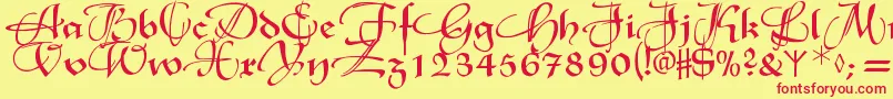 Xmasterpieceswashes Font – Red Fonts on Yellow Background