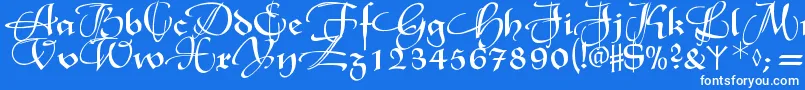 Xmasterpieceswashes Font – White Fonts on Blue Background